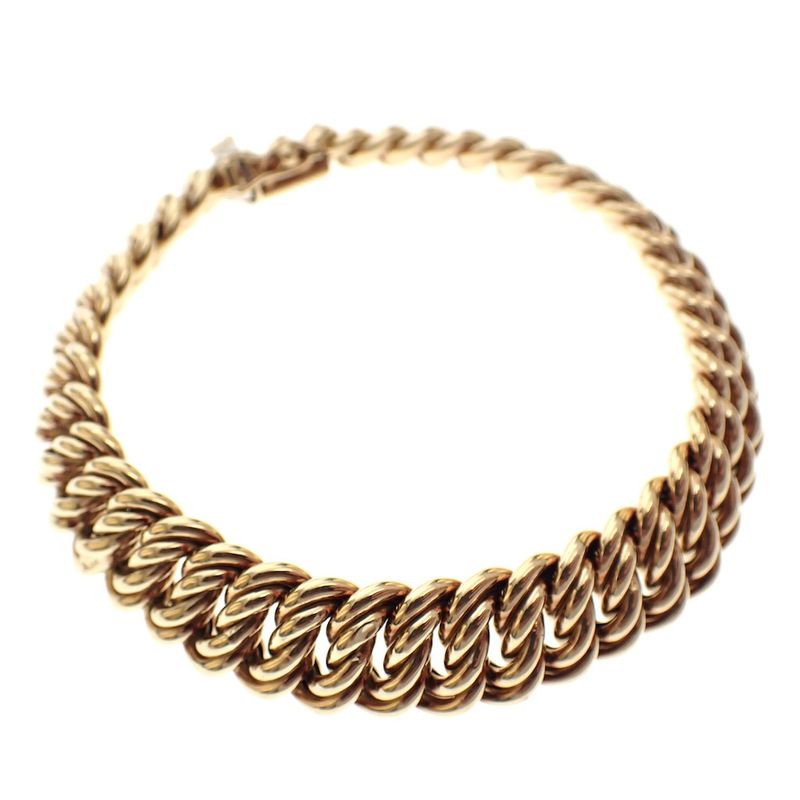 Image 3 of Gold French gourmet link bracelet | 20 cm