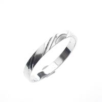 Silver ring with diagonal relief | Men