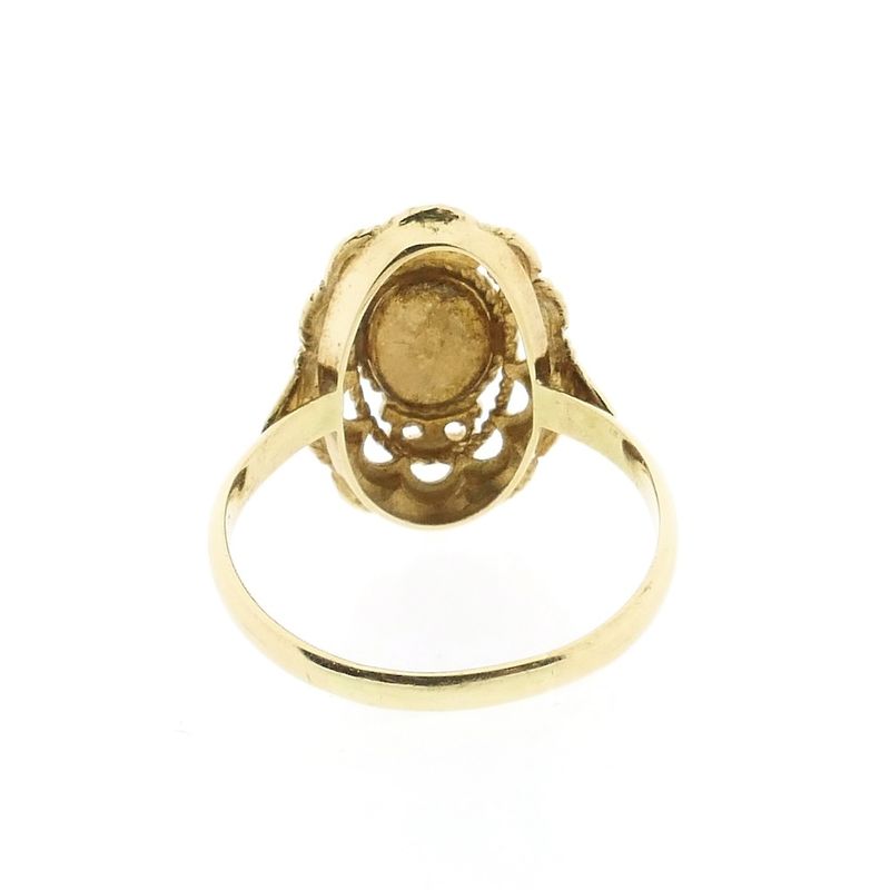 Image 4 of Antique gold ring with red coral