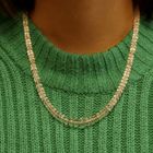 Image 11 of Rose quartz bead necklace with white gold clasp | 51 cm