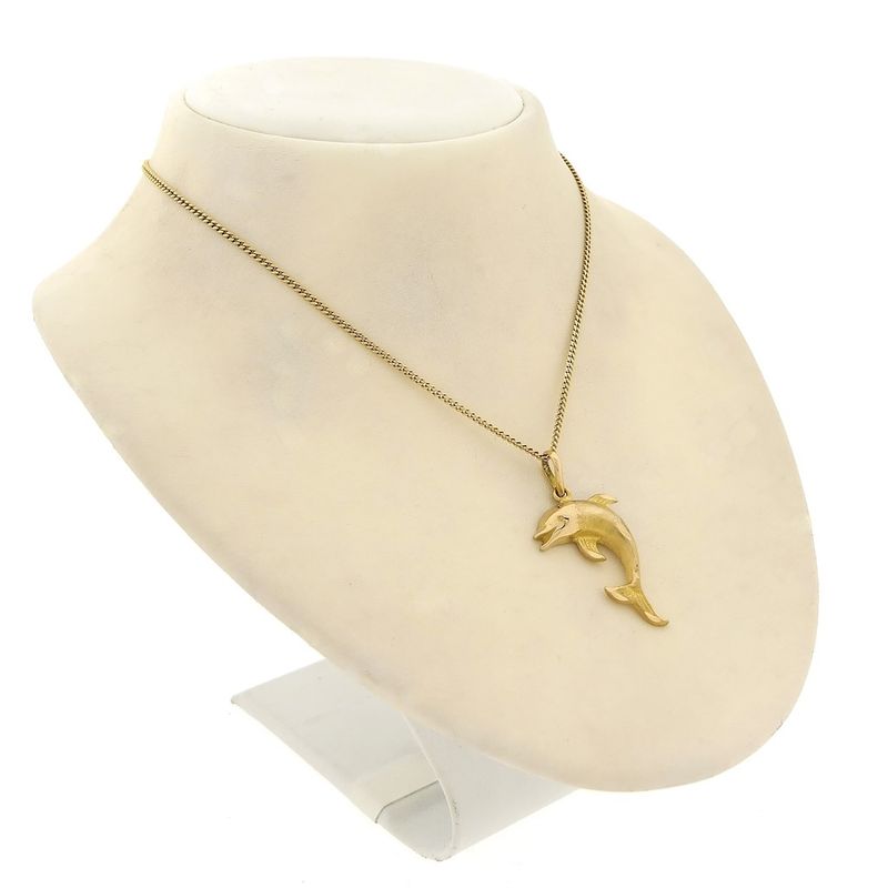 Image 9 of 18 carat gold dolphin pendant