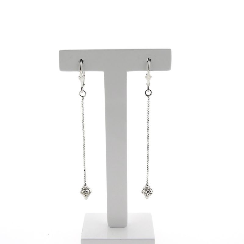 Image 1 of Silver long fantasy earrings