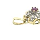 Image 8 of Two-tone gold flower pendant with ruby ​​and diamond | 0.06 ct.
