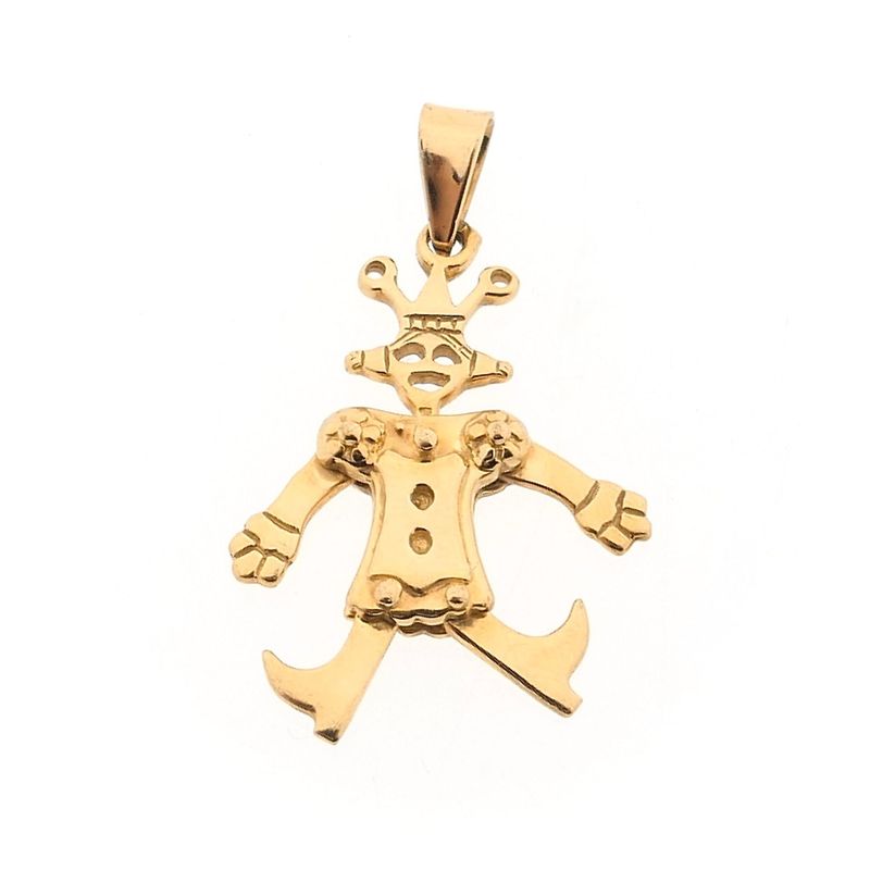 Image 4 of Gold pendant of a dancing jester