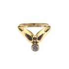 Image 6 of 18K Gold V-shaped ring with diamond | 0.15 ct.