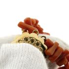 Image 5 of Blood coral bead necklace with gold clasp; Antique | 41 cm