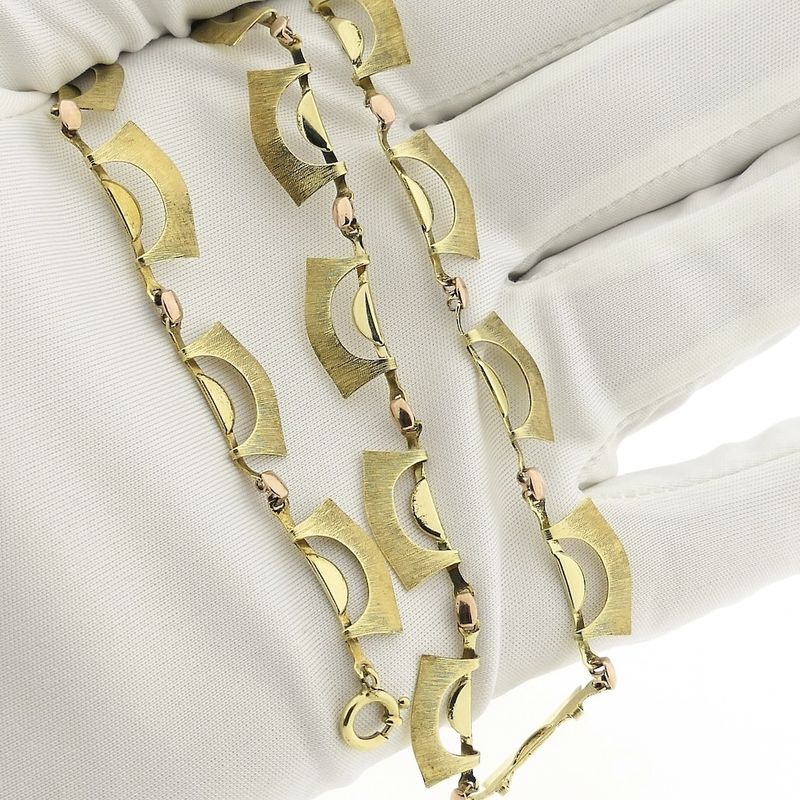 Image 8 of Two-tone gold fantasy link chain