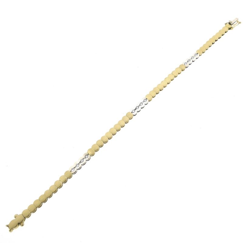 Image 6 of Two-tone gold bracelet with diamonds; 0.24 ct.