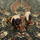 Image 7 of Rose gold stud earrings with garnet