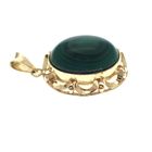 Image 3 of Vintage gold pendant with malachite
