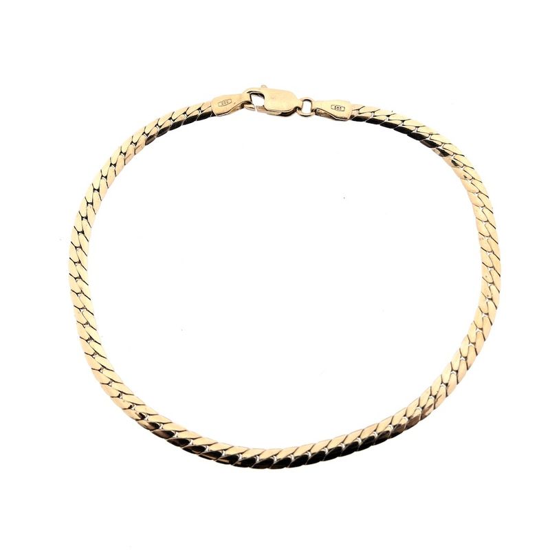 Image 3 of Gold flat gourmet link bracelet