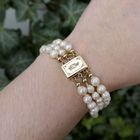 Image 11 of Pearl bracelet with gold clasp; Antique | 20 cm