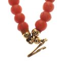 Image 3 of Antique blood coral bead necklace with gold clasp