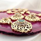 Image 3 of Golden oriental necklace with ruby ​​and emerald