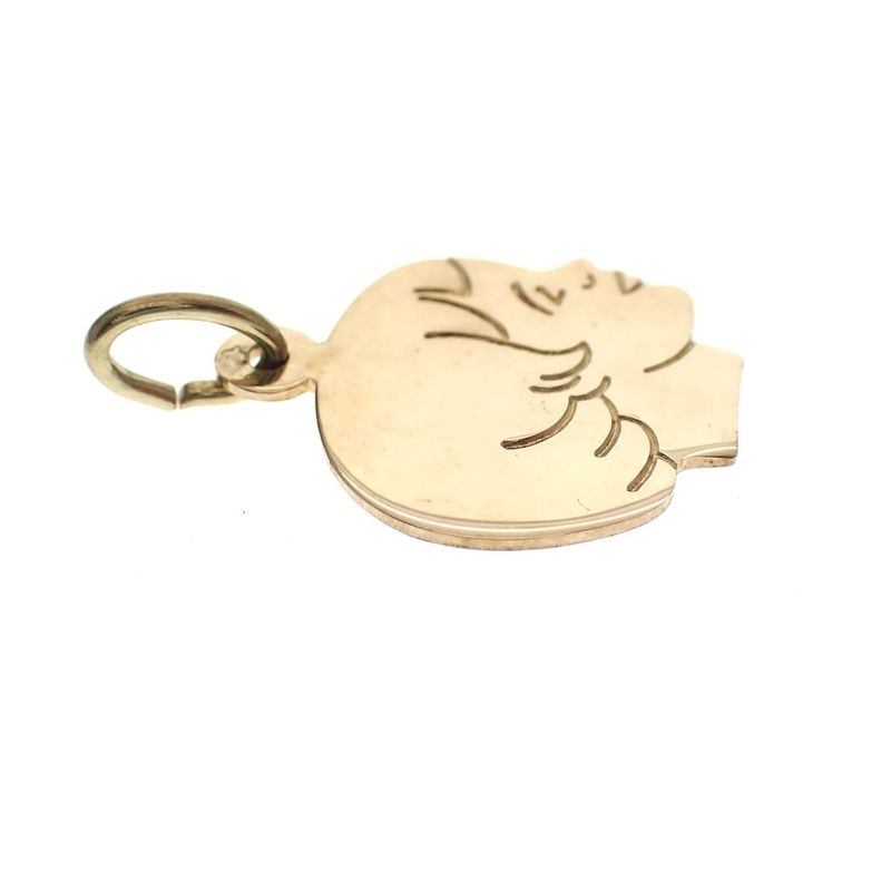 Image 2 of Gold pendant of a child's head; Girl