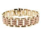 Image 1 of Vintage two-tone gold wide link bracelet