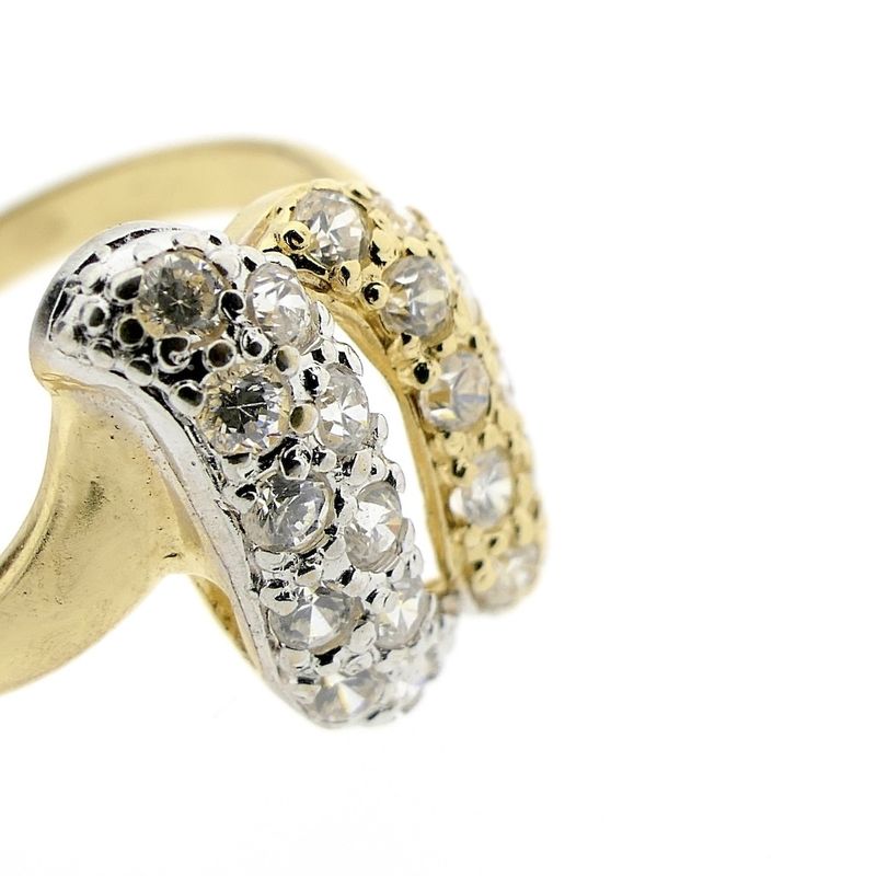 Image 4 of Two-tone gold ring set with zirconia
