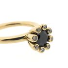 Image 7 of Gouden Bron Jewelry 'Sprite' ring with sapphire and diamond; 0.04 ct.