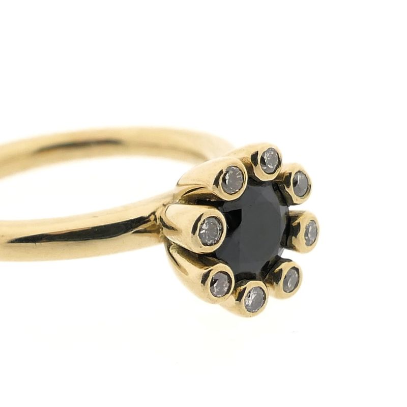 Image 7 of Gouden Bron Jewelry 'Sprite' ring with sapphire and diamond; 0.04 ct.