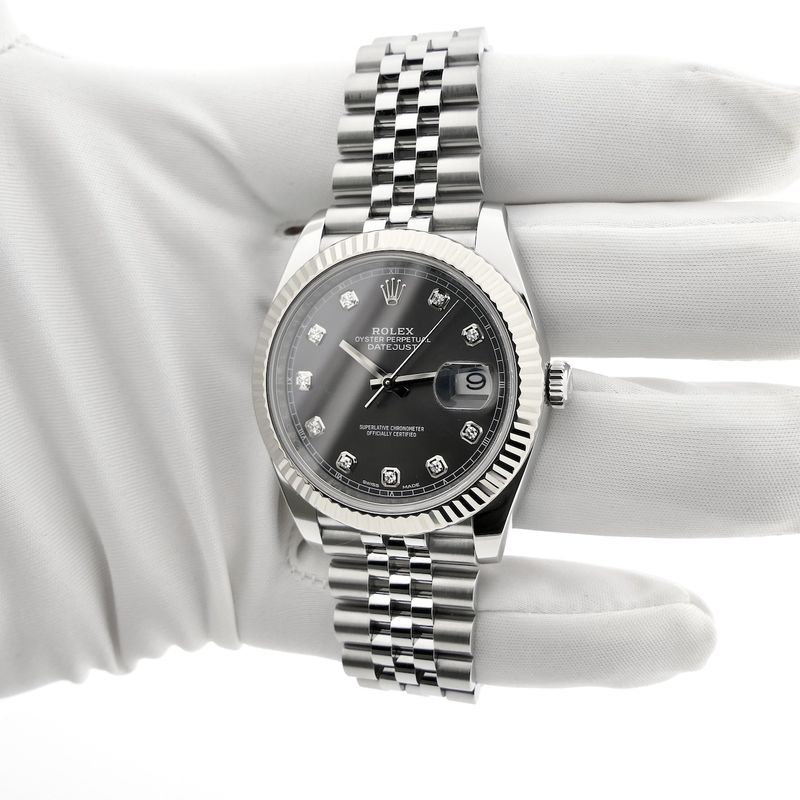 Image 16 of Rolex Datejust 41mm 'Rhodium Diamond Dial' 126334; Automatic men's watch