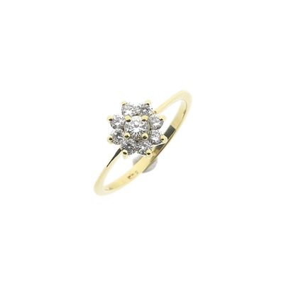 Gold subtle entourage ring with zirconia Image 1 of Gold subtle entourage ring with zirconia