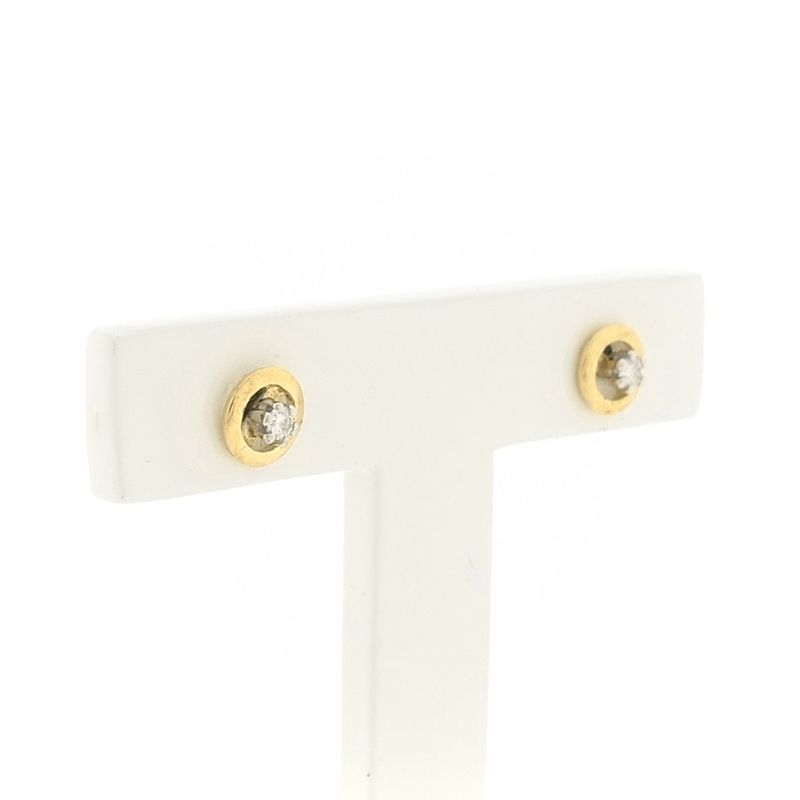 Image 3 of Gold stud earrings with diamond | 0.05 ct.