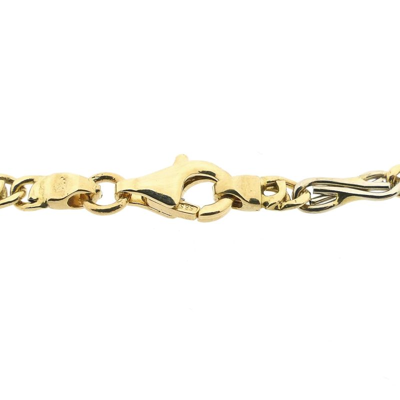Image 3 of Two-tone gold navy link bracelet with diamonds