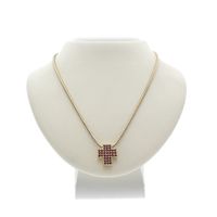 Gold snake link chain with ruby