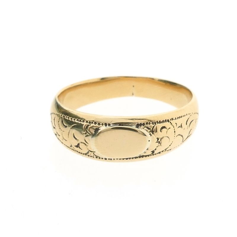 Image 3 of 8 carat men's ring with engraving plate