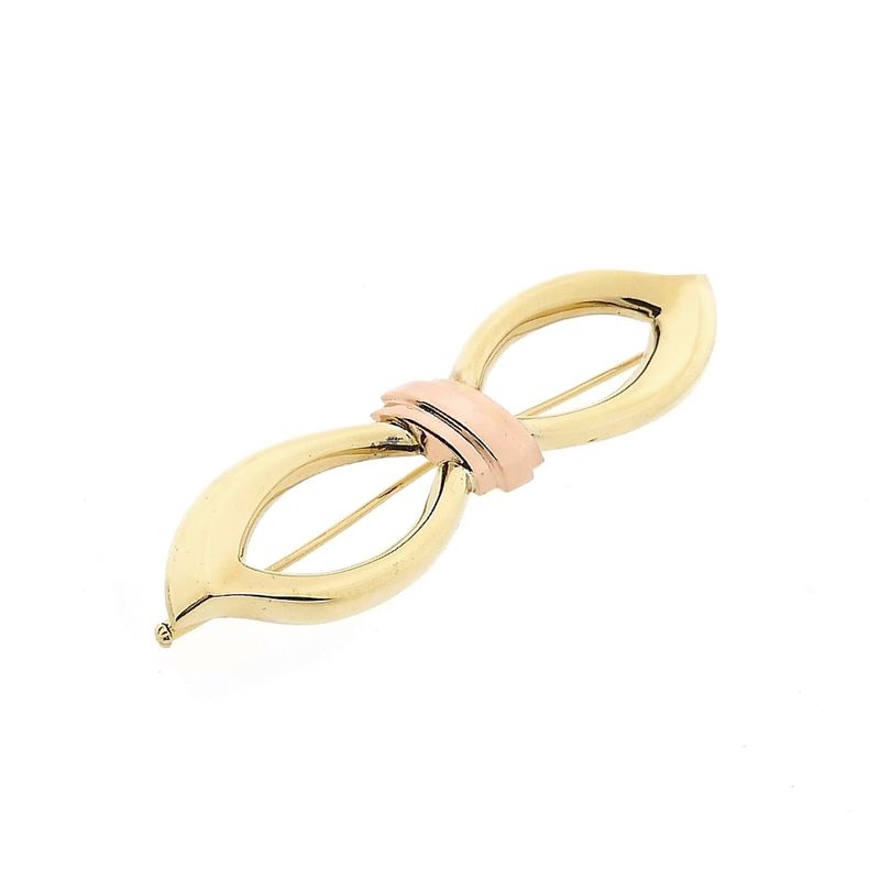 Afbeelding 3 van Bicolor gouden broche
