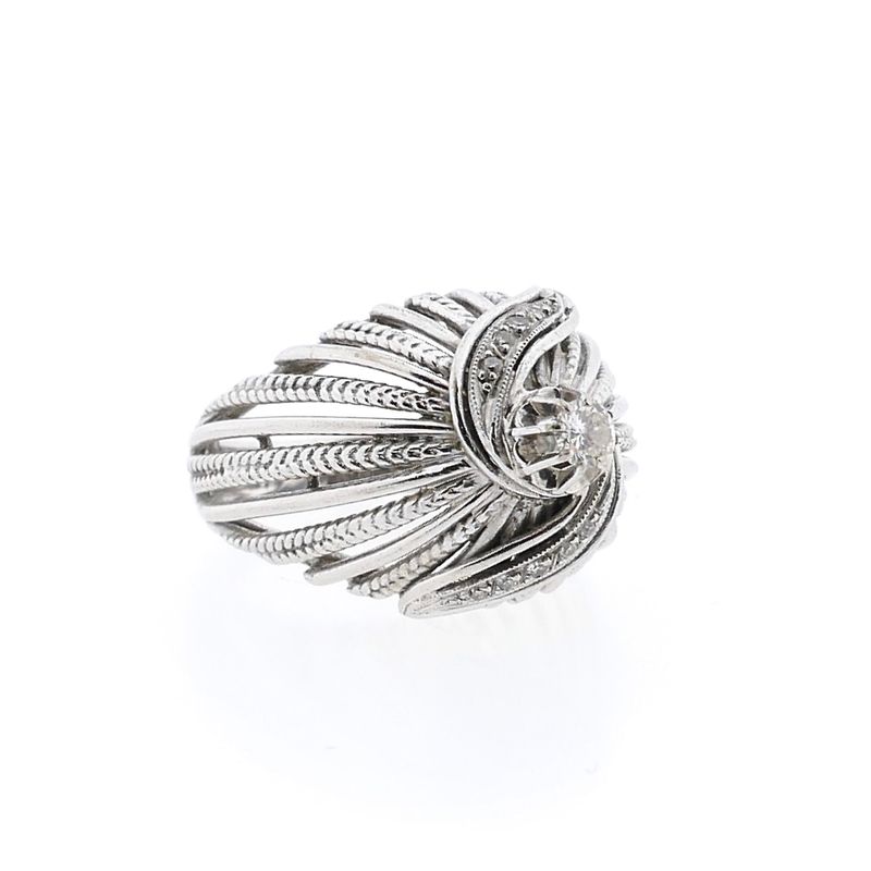 Afbeelding 4 van Witgouden statementring met diamanten; 0,17 ct.