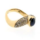 Image 6 of Gold ring with sapphire and diamonds; Approx. 0.86 ct.
