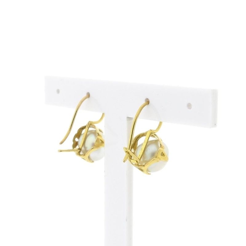 Image 4 of Gold earrings with baroque pearls