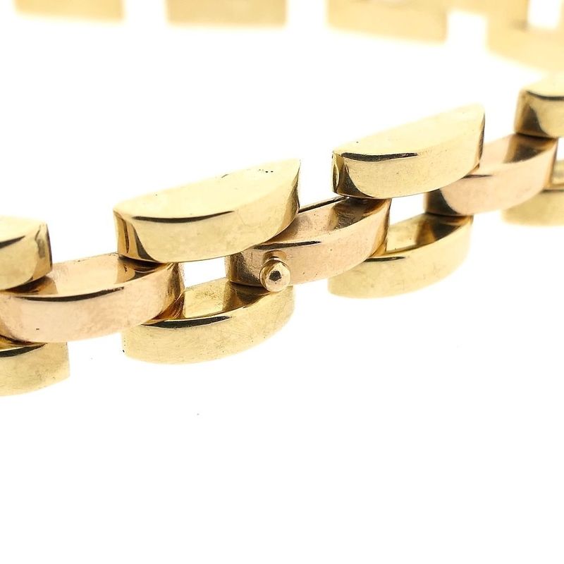 Image 3 of Bicolor gold Bismarck link bracelet