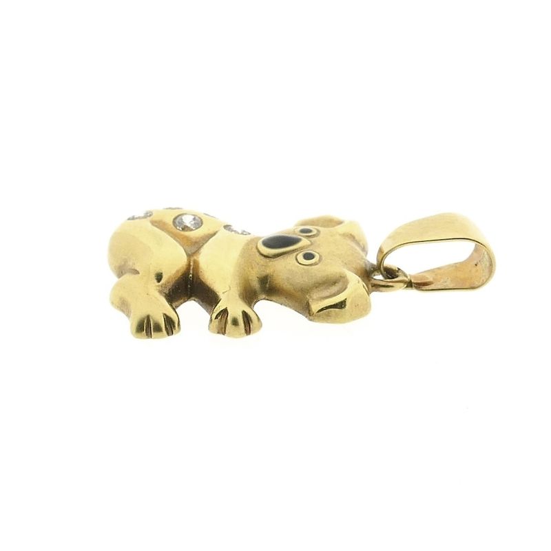 Image 10 of Gold pendant of a koala with enamel and zirconia
