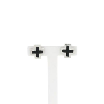 Image 1 of ILARA silver cross earrings