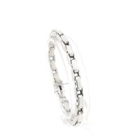 White gold anchor link bracelet