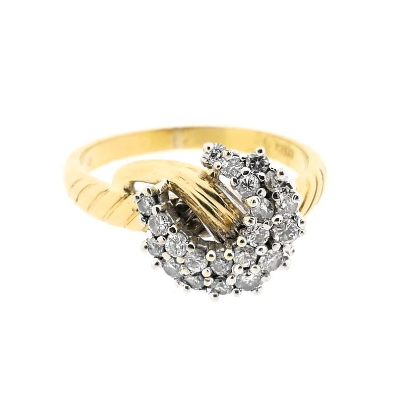 Image 5 of Bicolor gold ring with diamonds; approx. 0.35 ct.