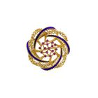 Image 1 of Vintage Gold Brooch Flower with Ruby and Enamel
