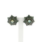 Afbeelding 1 van Goud met zilveren oorbellen met opaal, tsavoriet en diamanten; 1,00 ct. 
