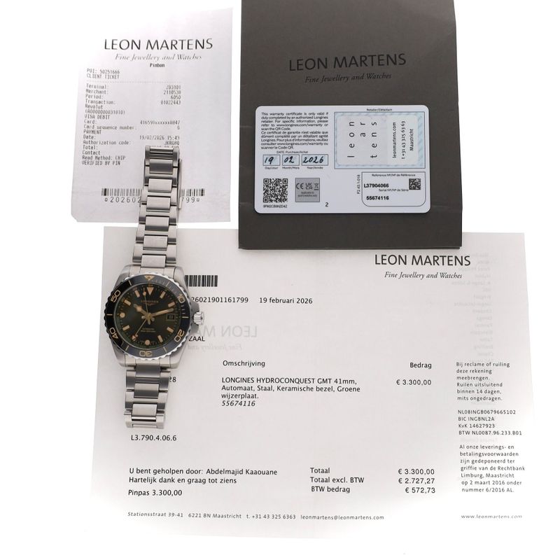Image 12 of Longines Hydroconquest GMT 41mm L3.790.4.06.6; Automatic Men's Watch