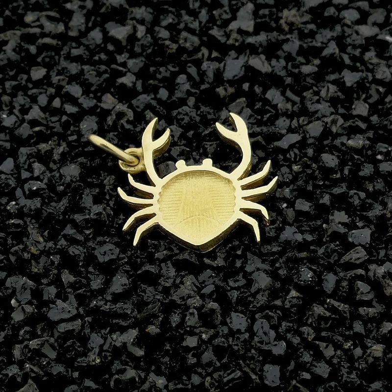 Image 2 of Gold zodiac sign pendant; Cancer