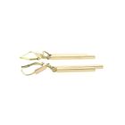 Image 8 of Two-tone gold long bar earrings