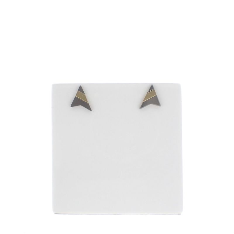 Image 1 of Gold stud earrings with titanium