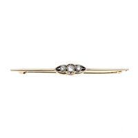Bicolor Art Deco Brooch with Diamond; 0.26 ct.