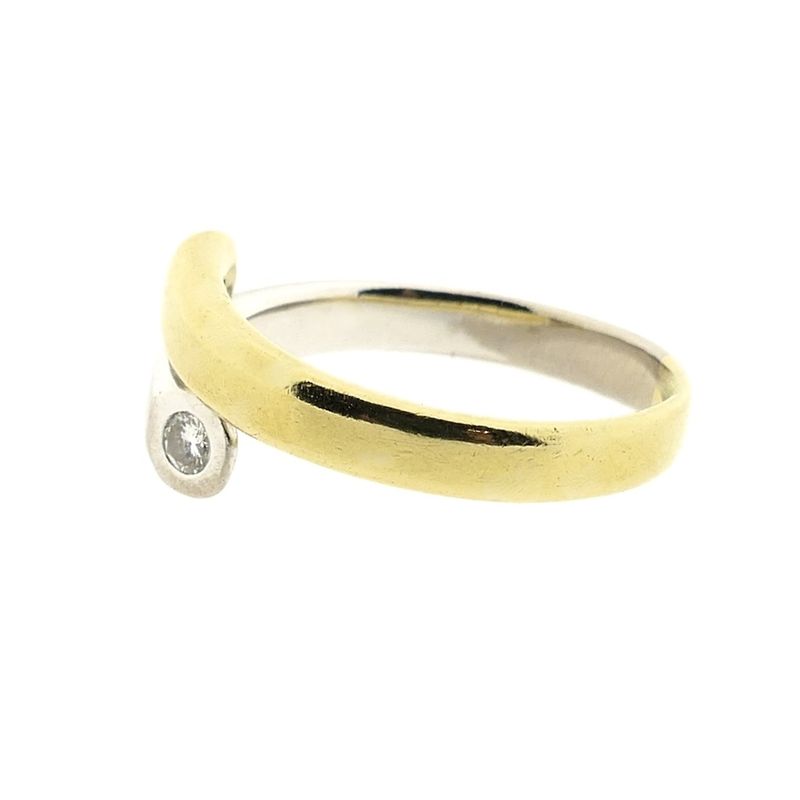 Image 6 of Two-tone gold Toi et moi ring with diamonds; 0.20 ct.
