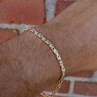 Image 10 of Gold square king's link bracelet | 23 cm