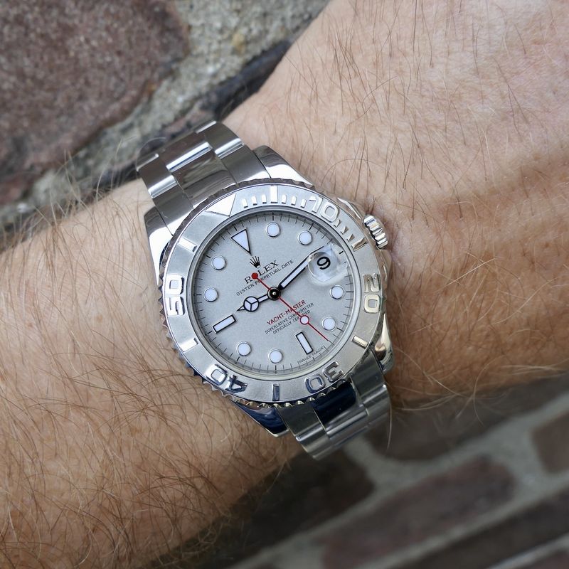 Image 19 of Rolex Yachtmaster 168622; Unisex watch with platinum bezel/dial