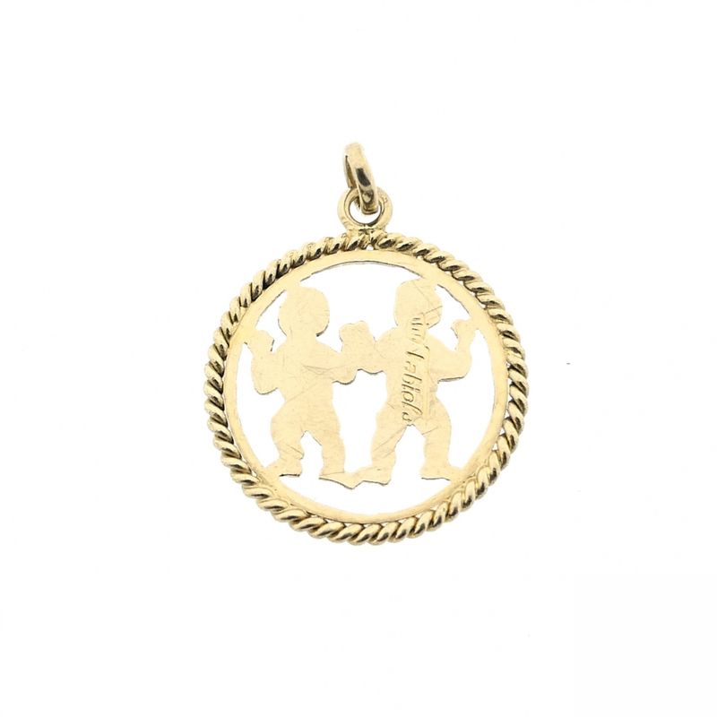 Image 6 of Gold pendant of the Gemini zodiac sign | Fabiola