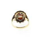 Image 4 of Gold Ring with Moss Agate; 14 Karat; Size 20.5